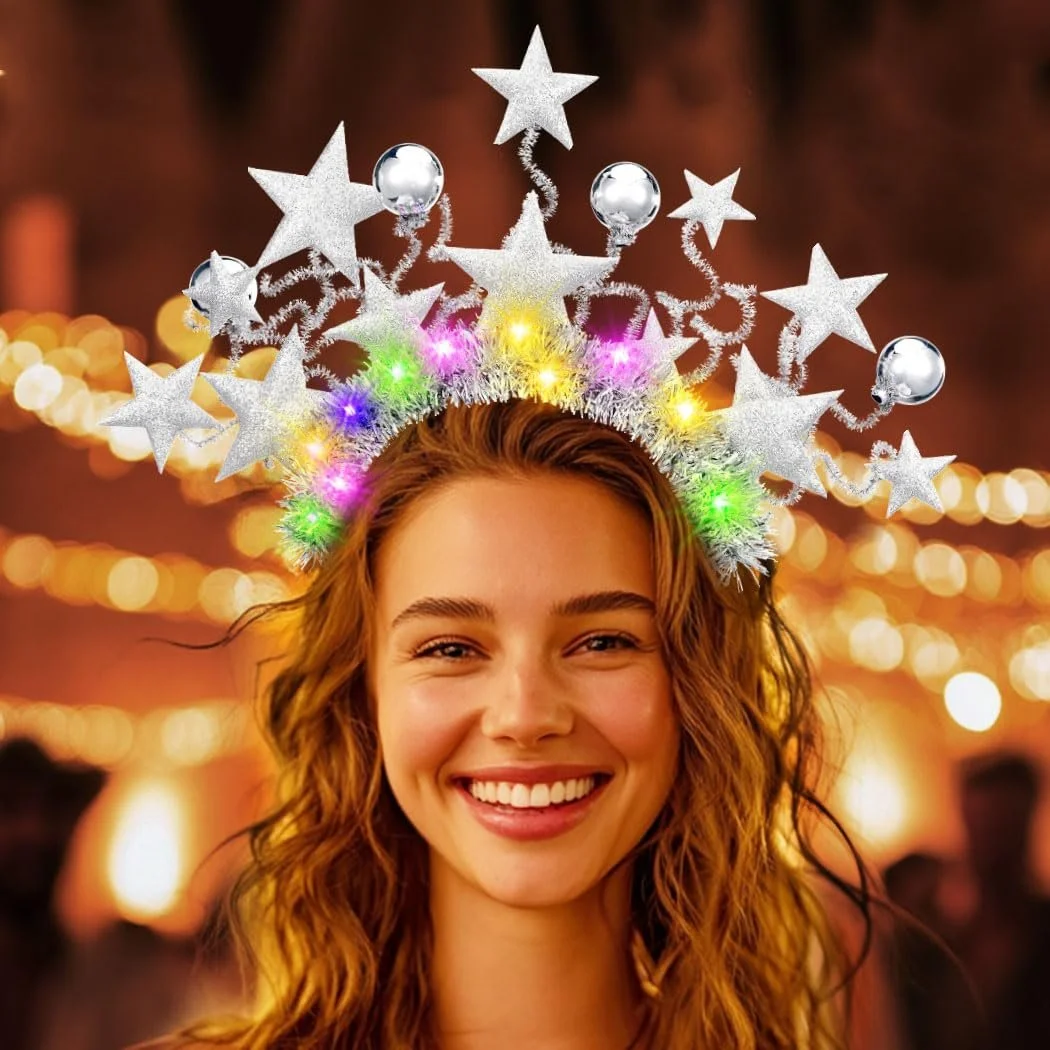 Обруч Зірка, що світиться Золотий Блиск LED, фото №5