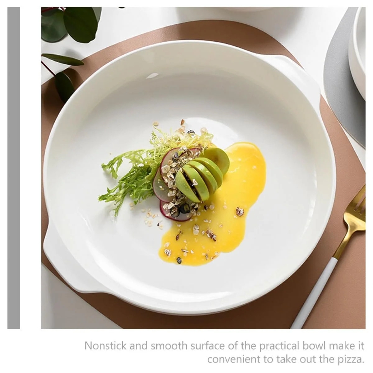 Форма для випікання з подвійними ручками біла порцеляна біла, фото №4