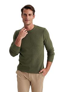 Пуловер DeFacto Slim Fit С Круглым Вырезом - Фото 1