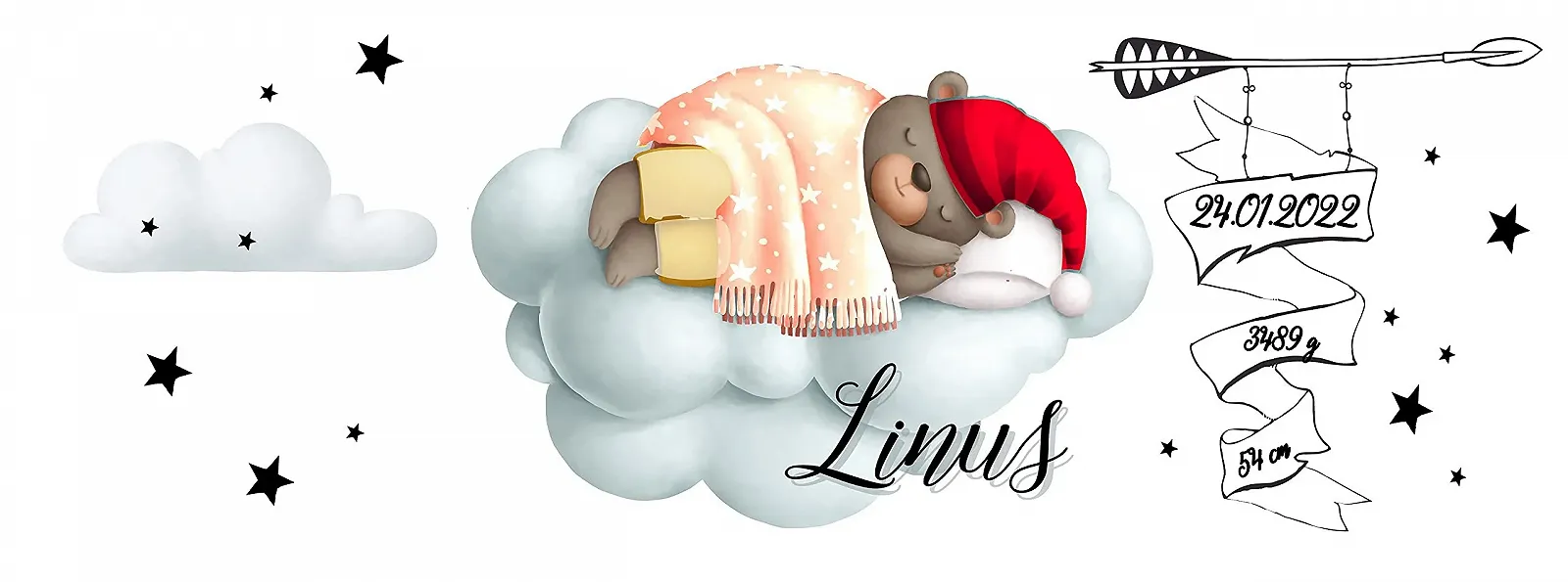 Скарбничка дитяча Zarto Sleeping Bear персоналізована, фото №5