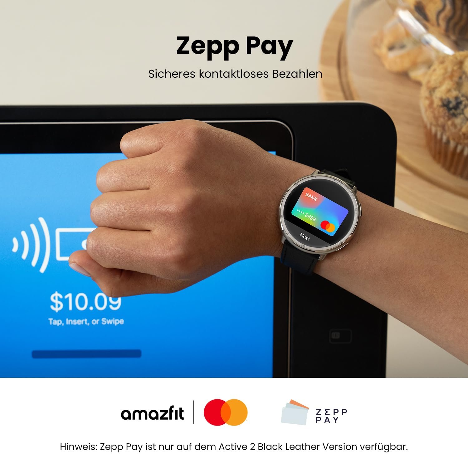 Смарт-годинник Amazfit Active 2 44 мм, NFC, AI, Голосове керування, GPS, 10 днів роботи від батареї, Фітнес-трекер, 160+ спортивних режимів, 5 ATM водонепроникність, Чорний, фото №6