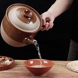 Горщик керамічний для приготування ліків та супів термостійкий з ручкою synthetic.ua - Фото 1