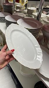 Блюдо сервіровочне порцеляна на золотій ніжці, 34х22 см Bernadotte - Фото 1