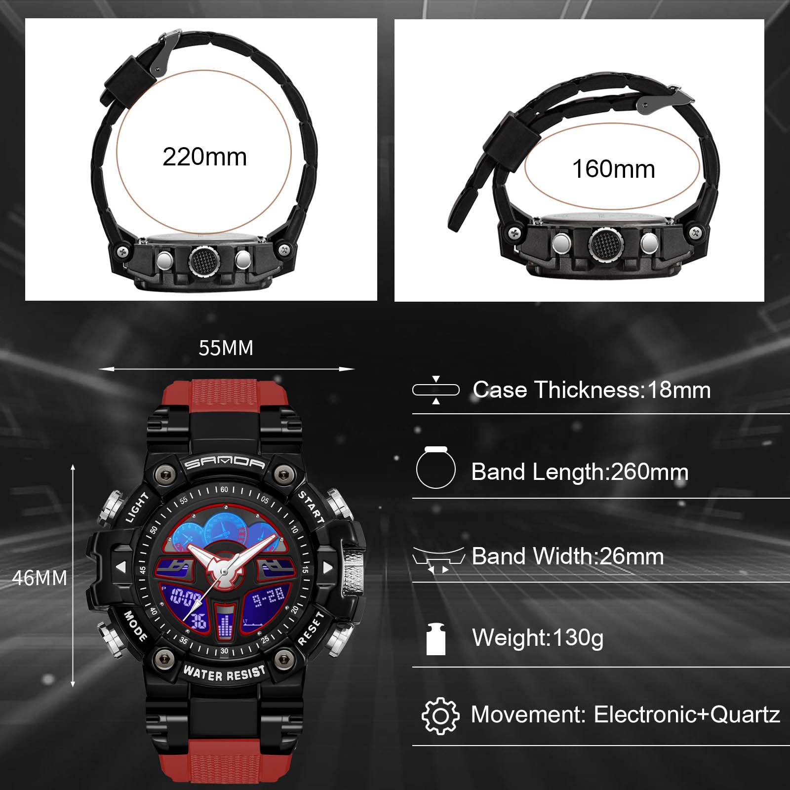 Часы rorios Спортивные Цифровые Часы Мужские, фото №5