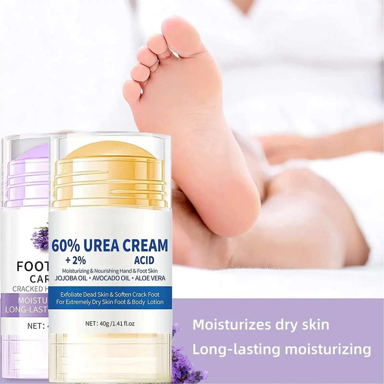 Набор для ухода за ногами: крем с мочевиной 60% и бальзам-стик с лавандой 2 шт, фото №2