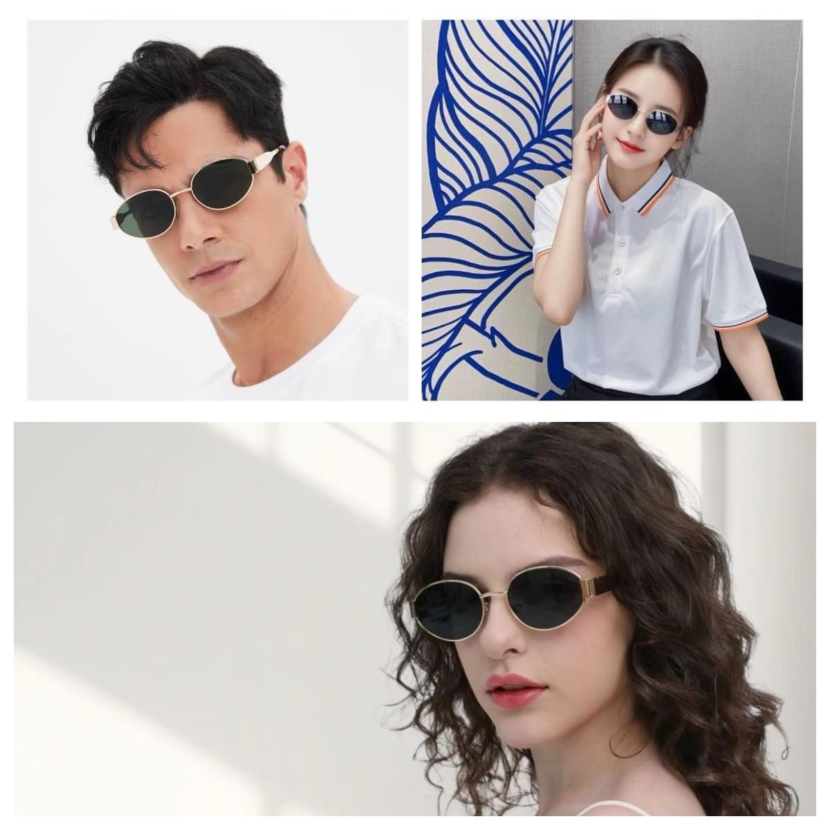 Сонцезахисні окуляри Овальні WDZAYXC Метал Мода для жінок та чоловіків UV Protection, фото №4 Сонцезахисні окуляри Овальні WDZAYXC Метал Мода для жінок та чоловіків UV Protection, фото №4