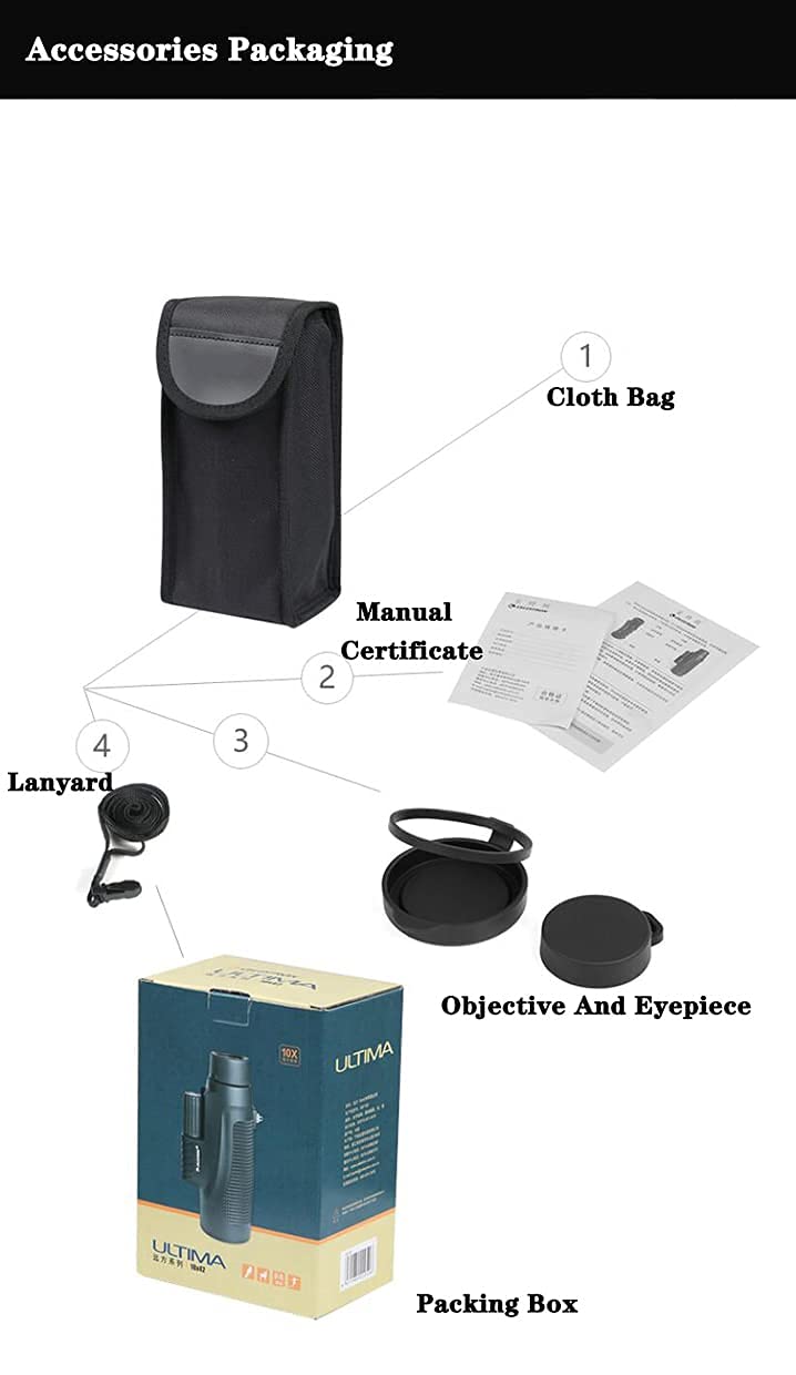 Монокуляр Spacmirrors 10x42 Hochauflösendes BAK4 Призми-FMC Об'єктив Водонепроникний, фото №5