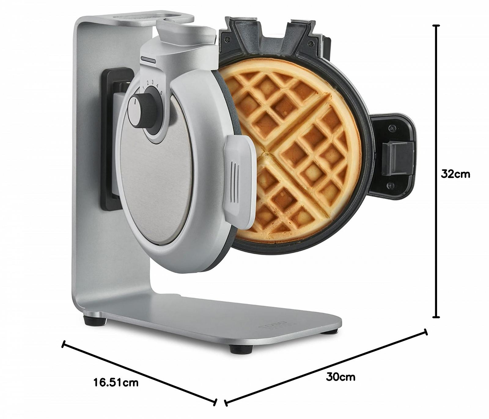 Вафельниця CASO WaffleUp Вертикальна для бельгійських вафель, 5 рівнів підсмажування, з подвійним антипригарним покриттям, срібляста, фото №8