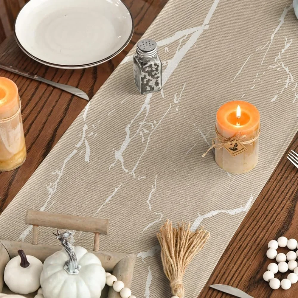 Ранер для столу Modern Marble 40 x 180 см бежевий крем золото, фото №4 Ранер для столу Modern Marble 40 x 180 см бежевий крем золото, фото №4