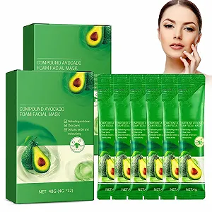 Маска для лица пенная очищающая с авокадо, для глубокого очищения, для удаления черных точек, для очищения пор и омоложения кожи, 24 шт - Фото 1