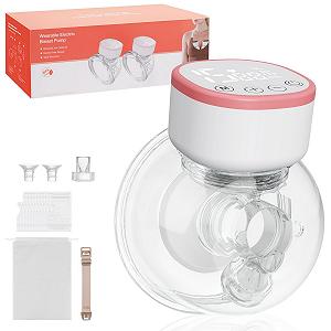 Молокоотсос электрический Hands-Free, BPA Free, портативный, 5 режимов, 15 уровней, низкий уровень шума, 1 шт, розовый - Фото 1