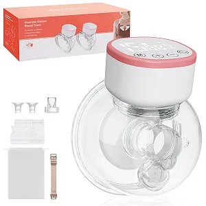 Молоковідсмоктувач електричний Hands-Free, BPA Free, портативний, 5 режимів, 15 рівнів, низький рівень шуму, 1 шт, рожевий - Фото 1