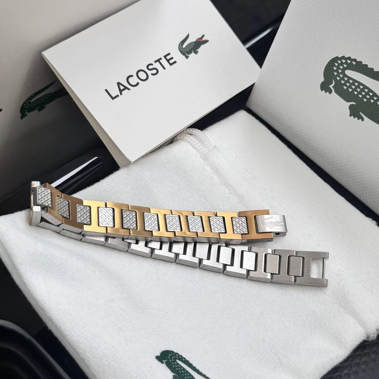 Браслет чоловічий на руку брендовий Lacoste на подарунок, фото №2