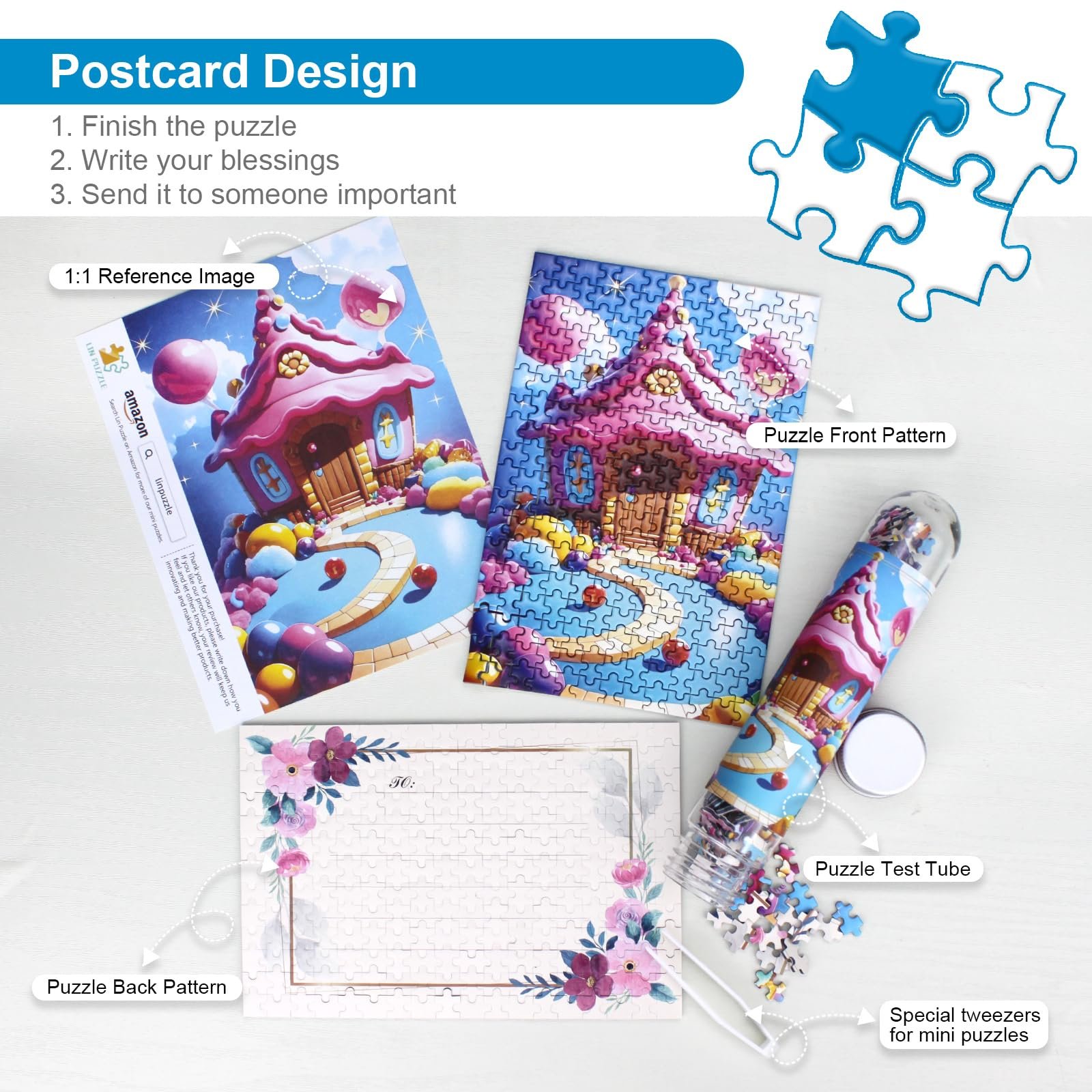 Міні-пазли 234 елементи 8 шт. в упаковці Двосторонній мікропазл із пінцетом та постером 15 x 10 см, фото №3 Міні-пазли 234 елементи 8 шт. в упаковці Двосторонній мікропазл із пінцетом та постером 15 x 10 см, фото №3