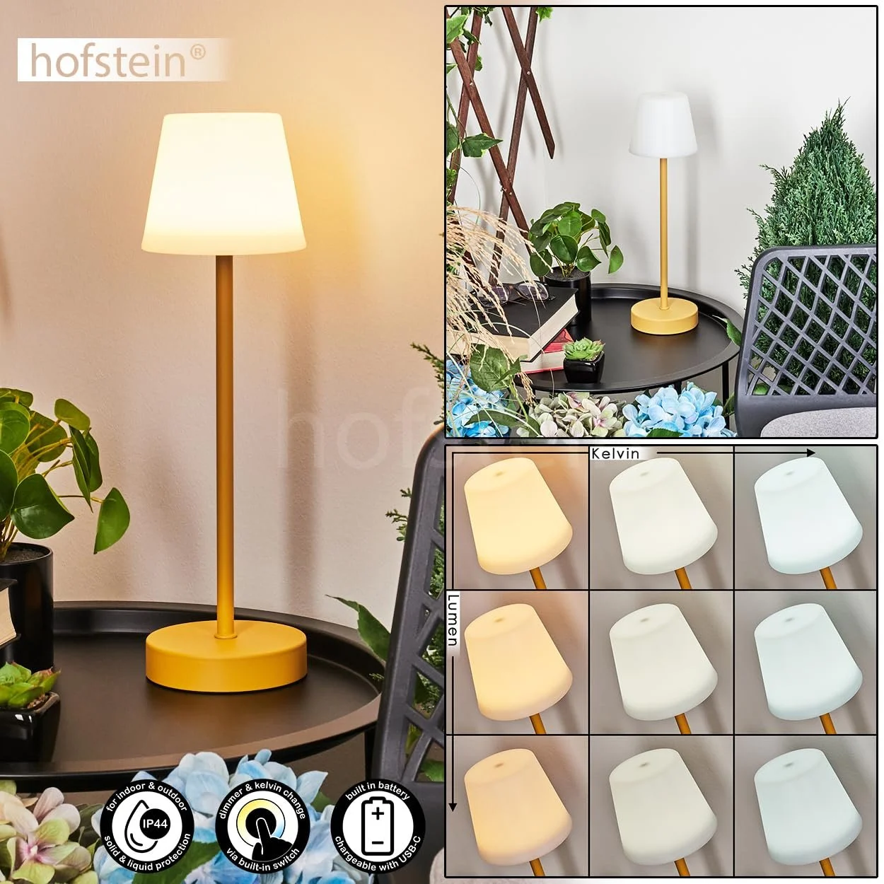 Настільна лампа Mazda LED Outdoor Пластик Жовтий / Білий 11 см USB-C Battery 2.2 Вт 250 Люмен, фото №2