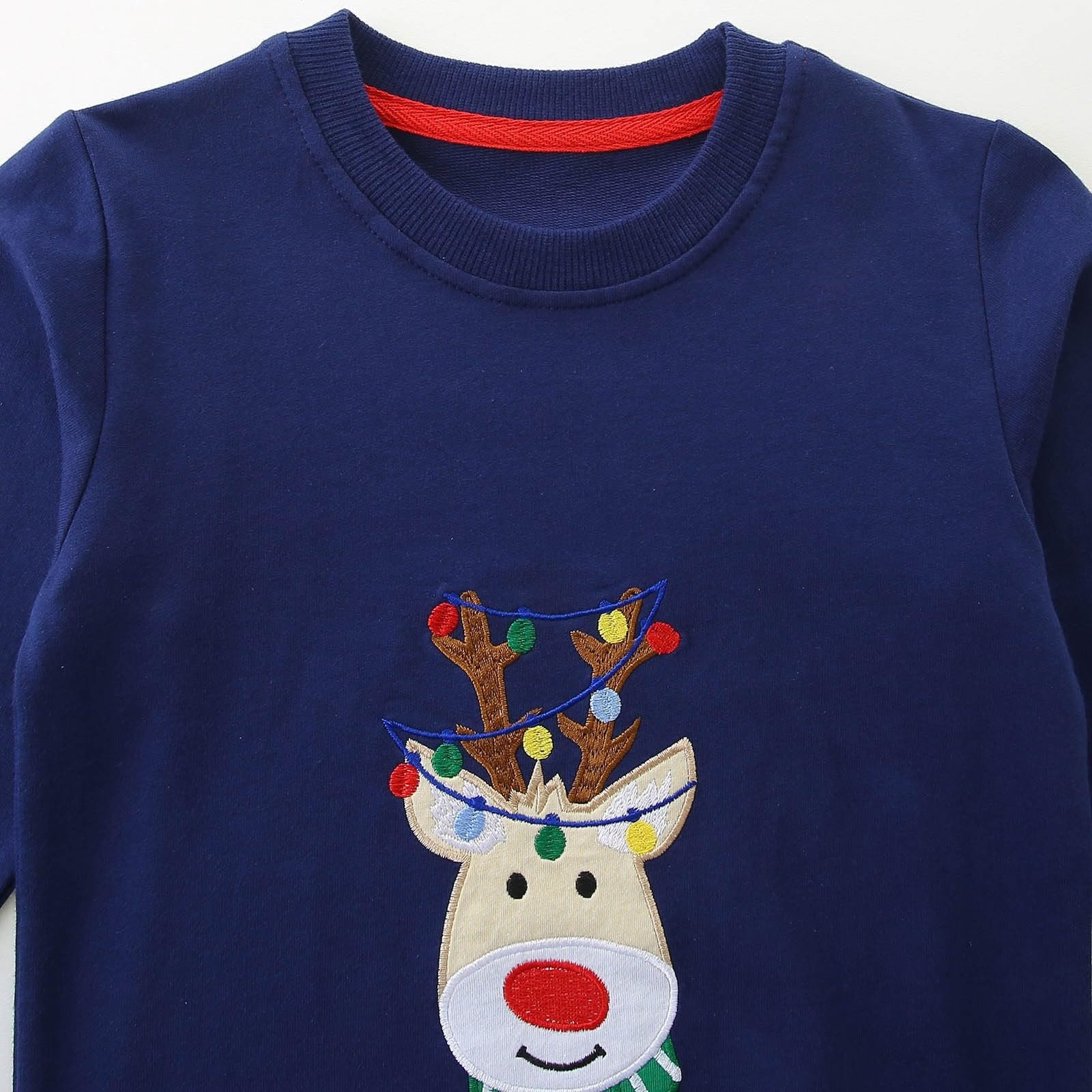Свитшот Generisch Детский рождественский костюм, хлопковый рождественский свитер с длинными рукавами, рождественская одежда с оленями для детей 1-7 лет, размер 92-122, фото №5
