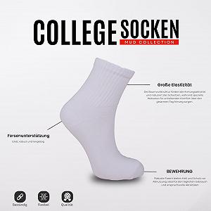 Носки MUD Tennis, 6 пар - Спортивные носки для мужчин и женщин - дышащие, мягкая махровая подошва, эластичные для фитнеса, носки до середины голени, для тренировок и повседневного использования - размеры 36-40, 43-46 synthetic.ua - Фото 1