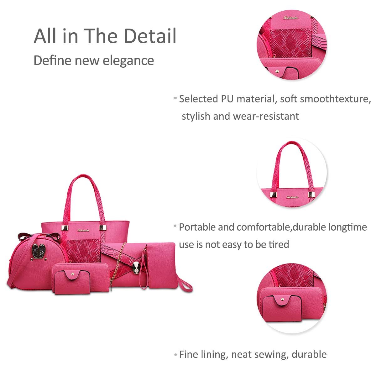 Сумка жіноча Nicole & Doris Комплект 6шт, фото №6