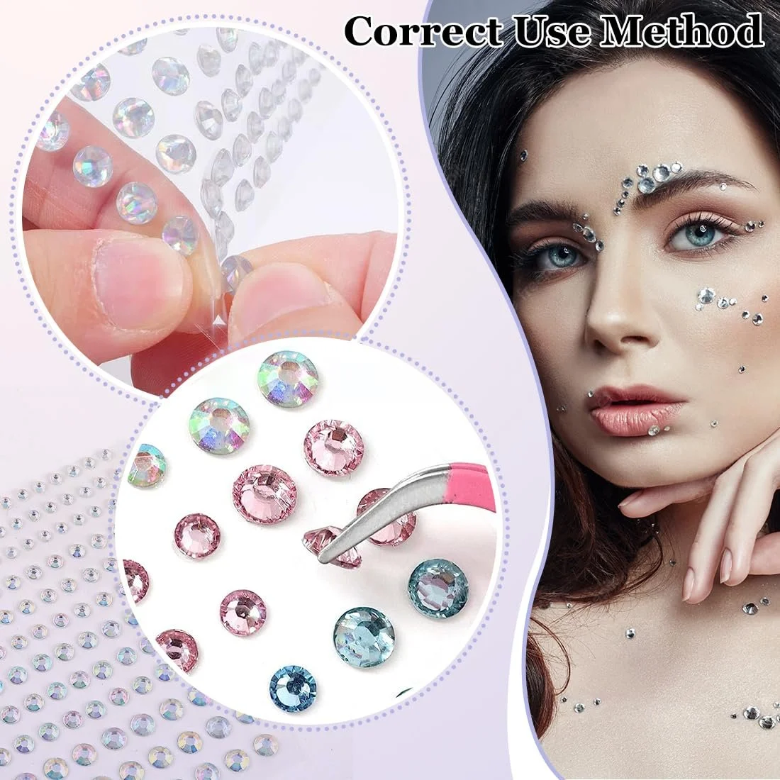 Стразы Самоклеящиеся FUKPO, 400 шт, Разноцветные, фото №6