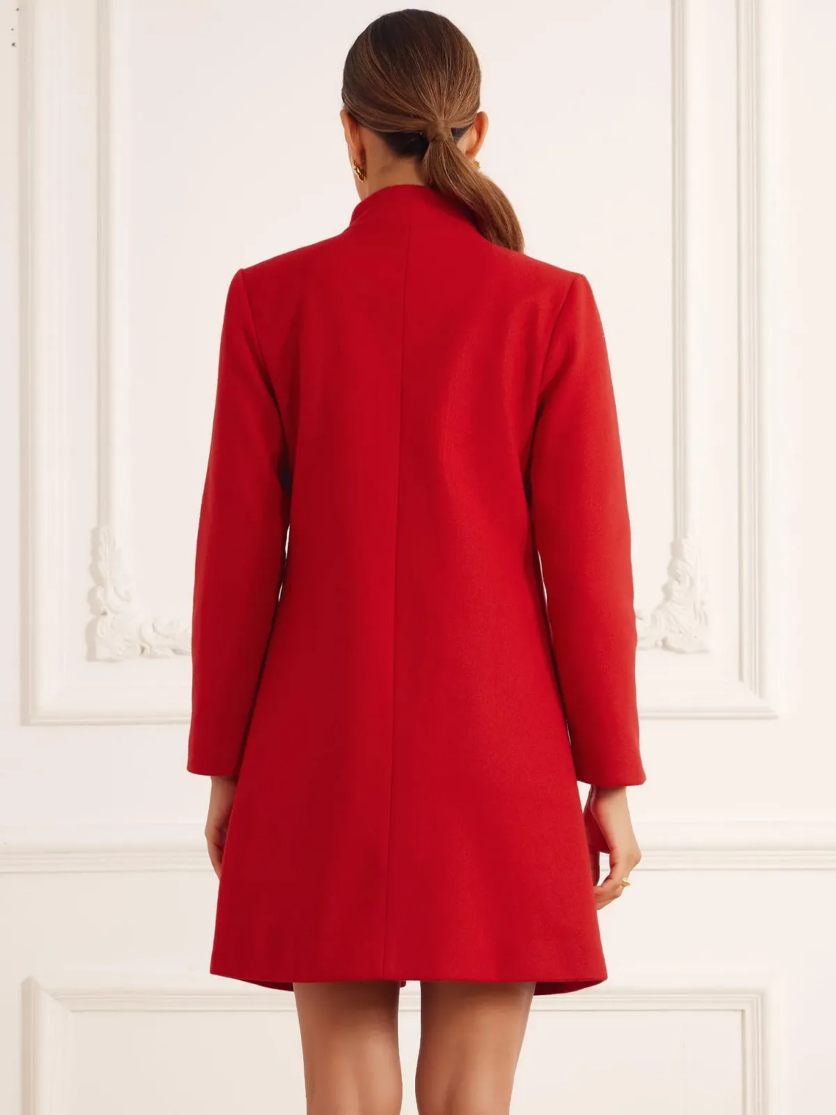 Пальто Allegra K Зимнее с воротником-стойкой Теплое Длинное Однобортное, фото №3 Пальто Allegra K Зимнее с воротником-стойкой Теплое Длинное Однобортное, фото №3