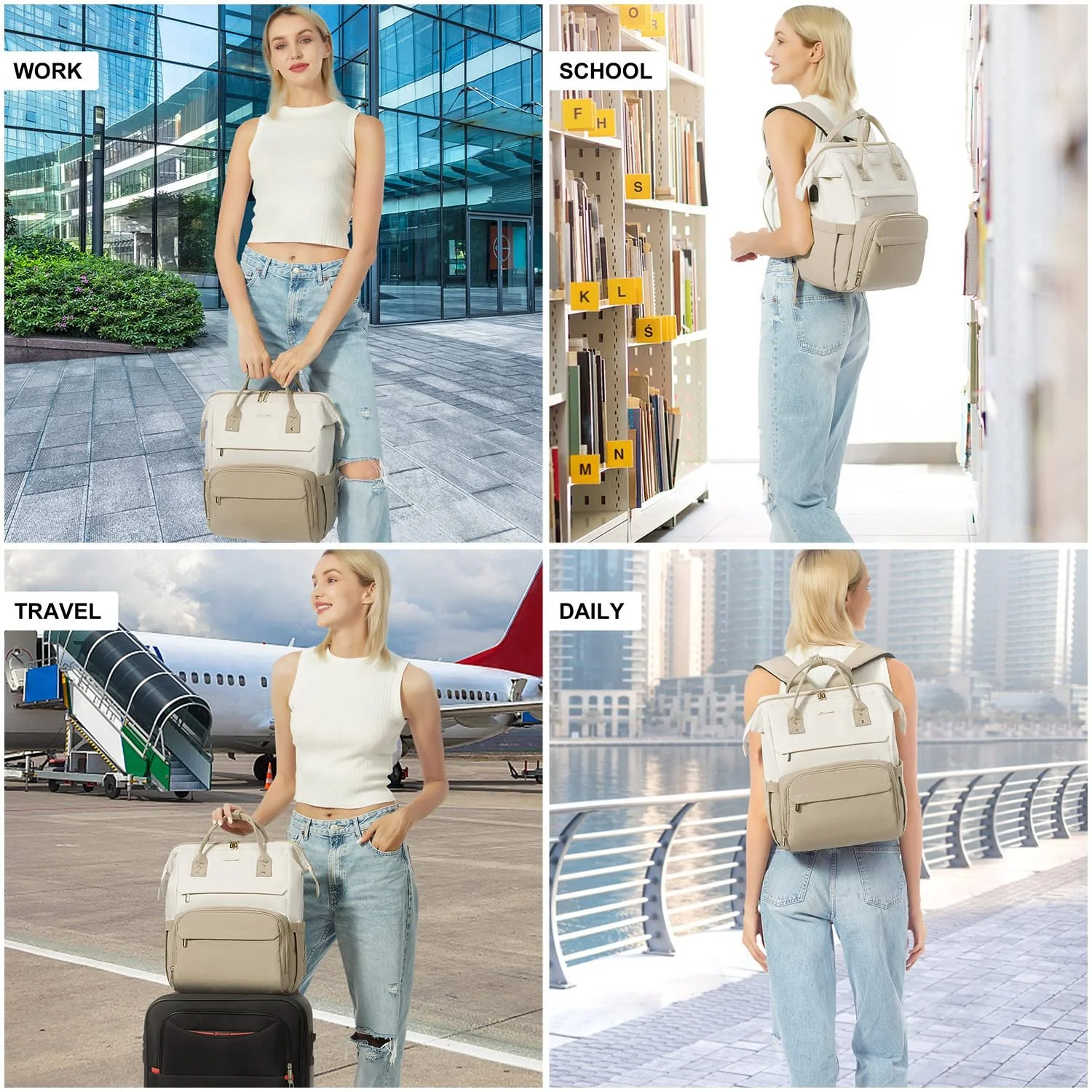 Рюкзак для ноутбука LOVEVOOK 17" 40 x 30 x 20 см Beige Khaki, фото №7 Рюкзак для ноутбука LOVEVOOK 17" 40 x 30 x 20 см Beige Khaki, фото №7