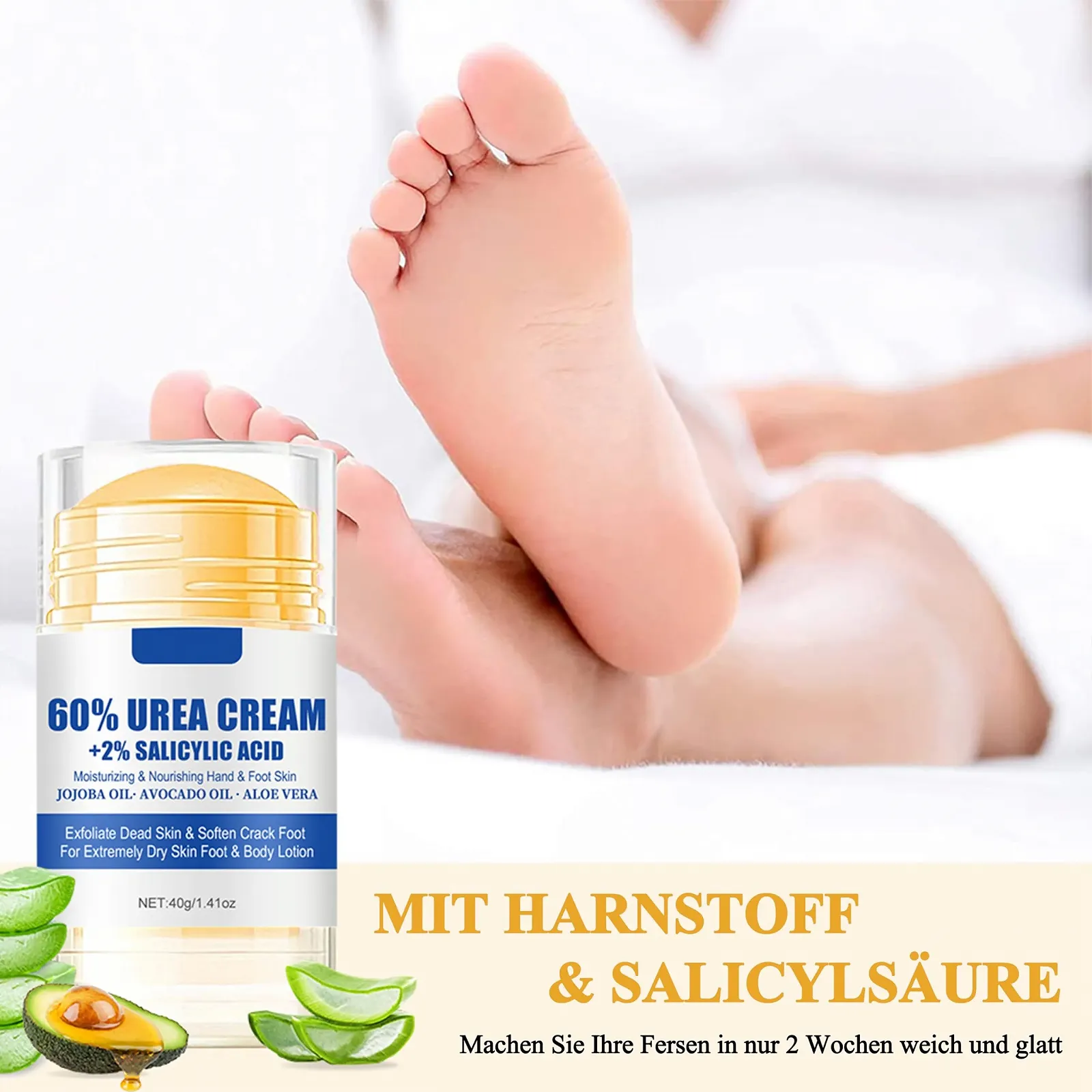 Крем-стик для ног 60% + 2% Urea Увлажняющий против мозолей и трещин 40 г, фото №5 Крем-стик для ног 60% + 2% Urea Увлажняющий против мозолей и трещин 40 г, фото №5