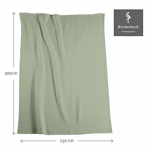 Одеяло Biederlack Fluffy Мягкое Из хлопка и полиакрила, Сделано в Германии, Oeko-Tex Made in Green, Экологически чистое, Однотонное Хлопковое одеяло - Шалфей, Одеяло для дивана 150 x 200 см synthetic.ua - Фото 1
