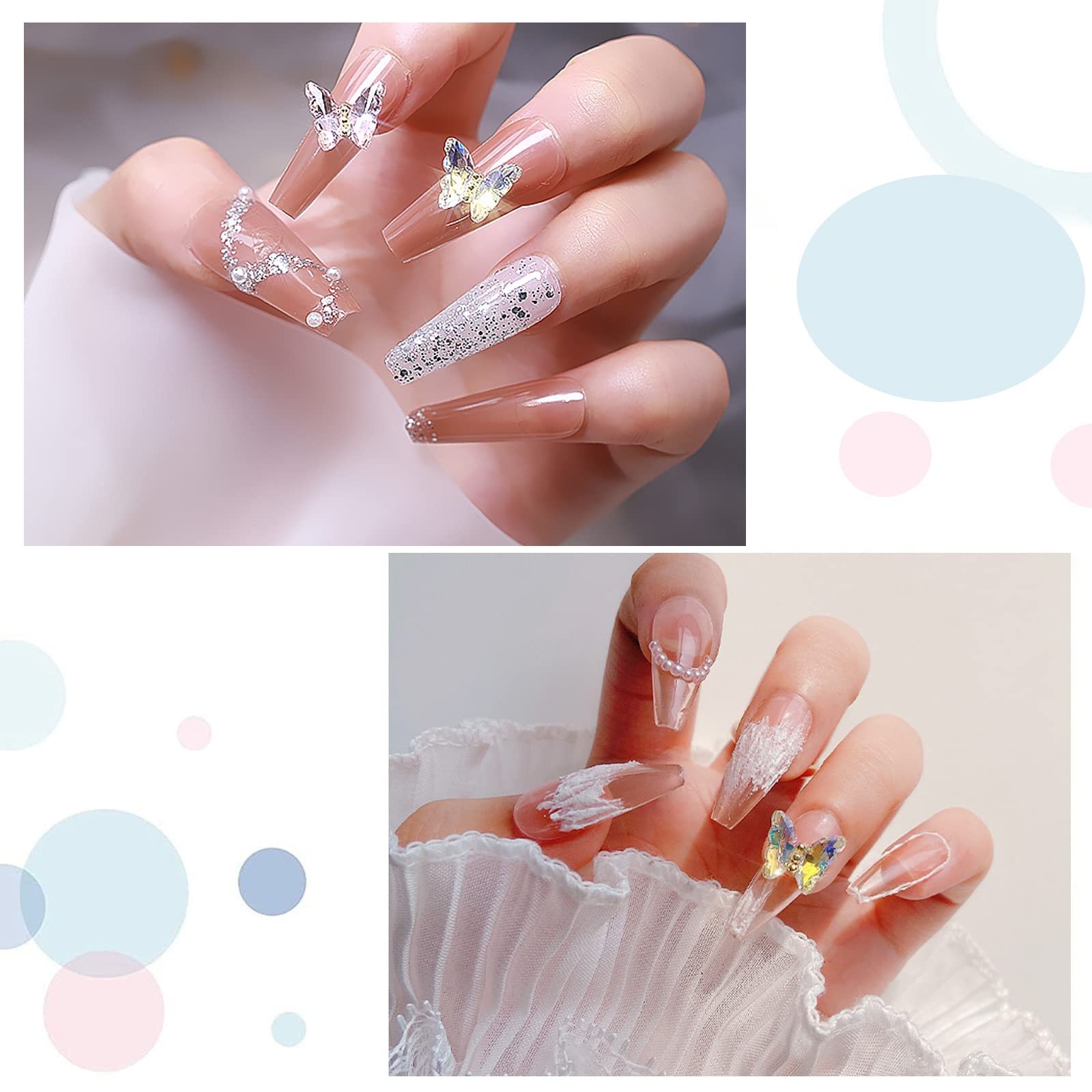 3D Подвески-бабочки для ногтей 25 шт Кристалл Бабочка Стразы и самоцветы для ногтей украшения для ногтей, фото №5