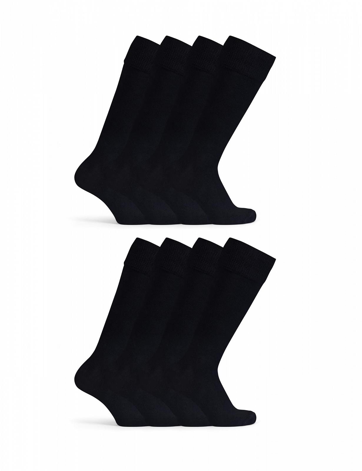 Гольфы Basic Treasure 4 пары для мужчин и женщин с комфортным поясом из хлопка, черные, фото №1