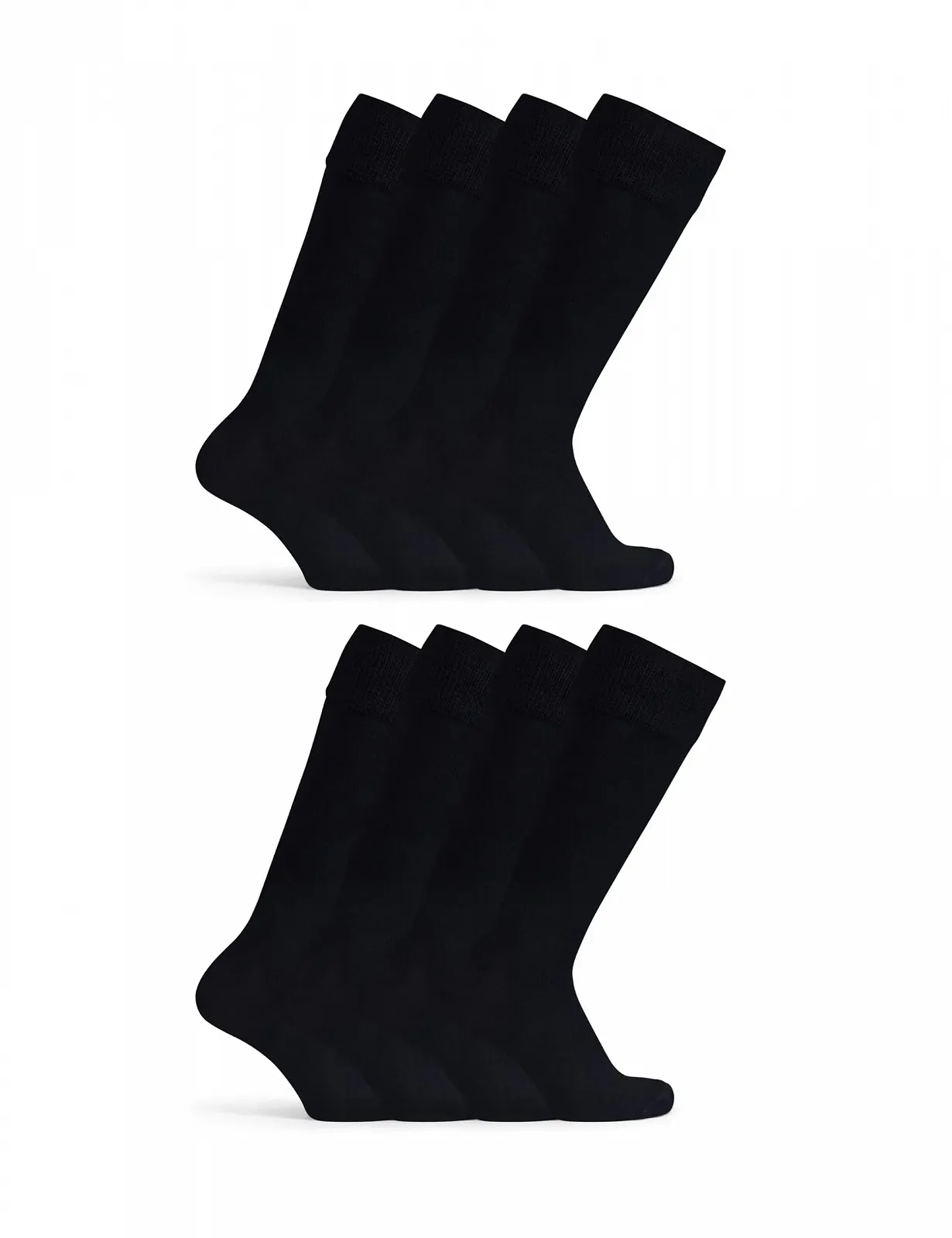 Гольфы Basic Treasure 4 пары для мужчин и женщин с комфортным поясом из хлопка, черные, фото №1