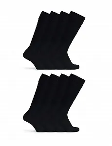 Гольфы Basic Treasure 4 пары для мужчин и женщин с комфортным поясом из хлопка, черные - Фото 1