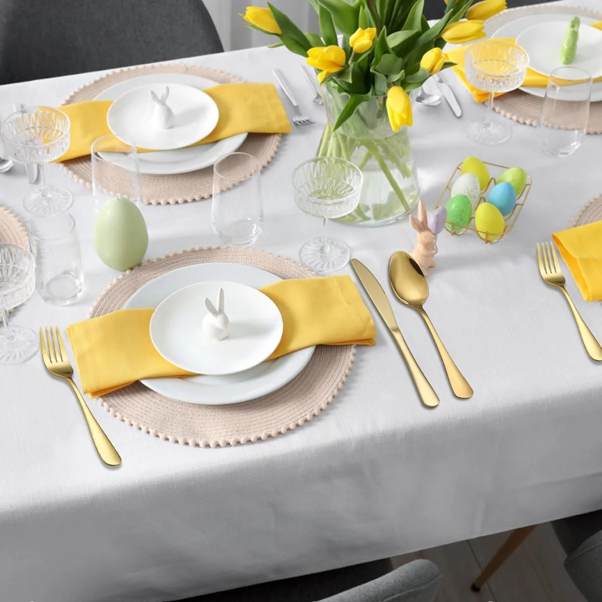 Ложки столові Gold, 12 штук, нержавіюча сталь з титановим золотим покриттям, для дому, ресторану, весілля, вечірок, заходів, Різдва, фото №7