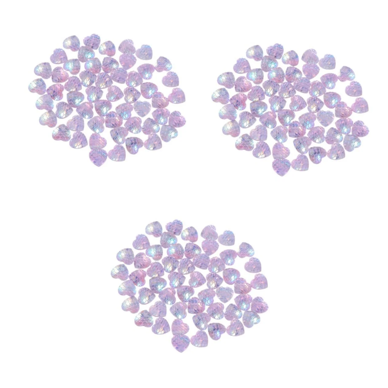 Стразы Круглые NUOBESTY 150 шт. Бледно-розовые AB сердца, фото №1