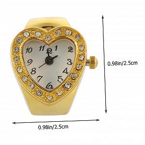 Кільце-годинник жіночий LIFKOME Серцеподібний з блискітками, регульований synthetic.ua - Фото 1