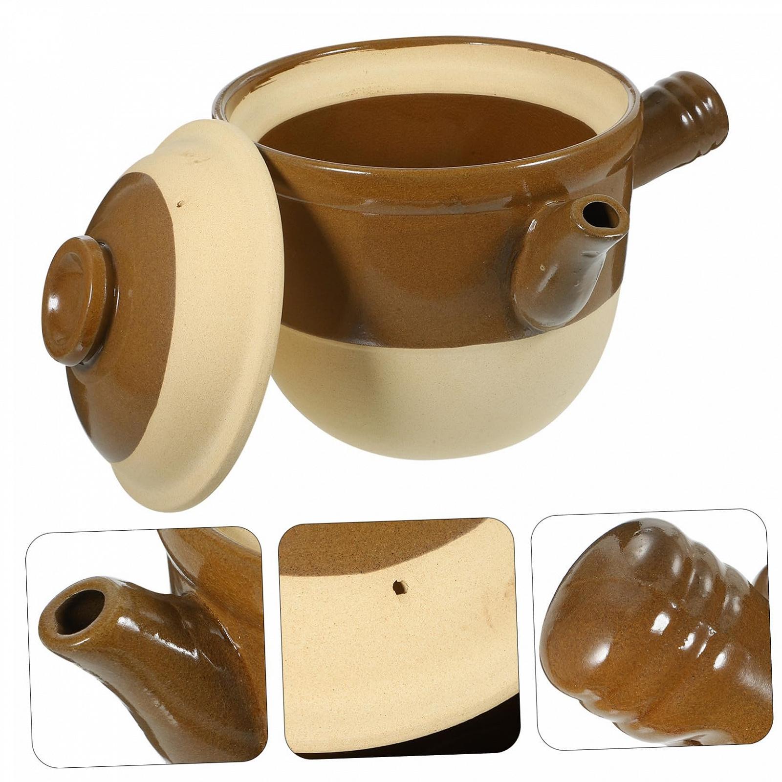 Кастрюля керамическая традиционная китайская термостойкая для лекарств и тушения коричневая, фото №4