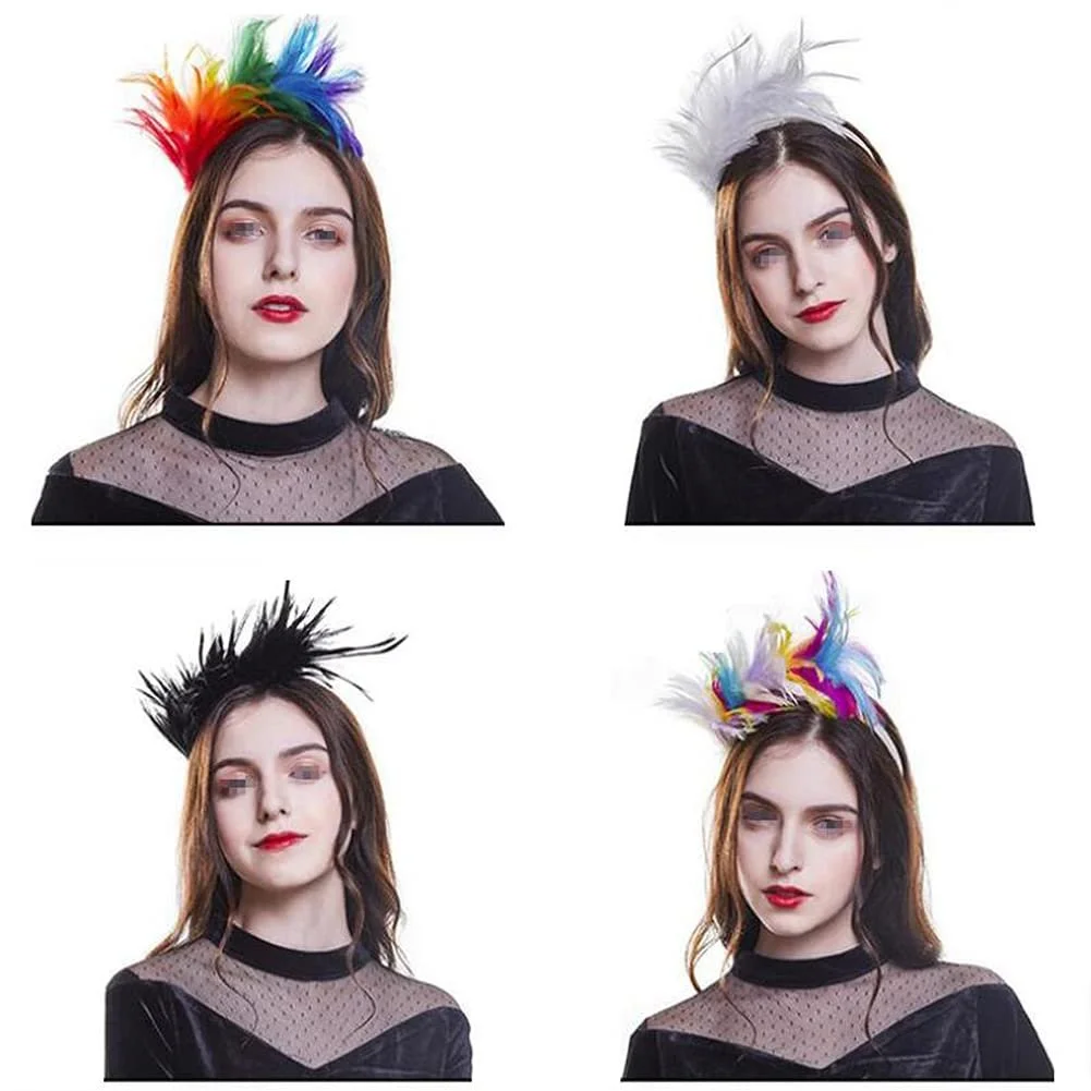 Обруч на голову з пір'ям в стилі 1920-х років для особливих випадків, коктейлів, чаювань (Чорний), фото №4 Обруч на голову з пір'ям в стилі 1920-х років для особливих випадків, коктейлів, чаювань (Чорний), фото №4