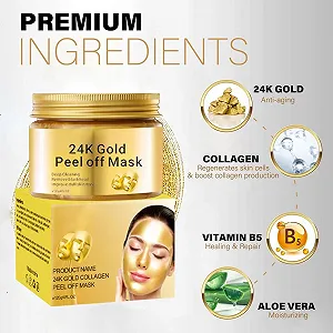 Маска для лица 24k Gold Peel Off, для ухода за кожей и красоты, антивозрастная, увлажняющая и антивозрастная, для подтяжки лица, для упругости, корейская маска для лица, 120 мл synthetic.ua - Фото 1