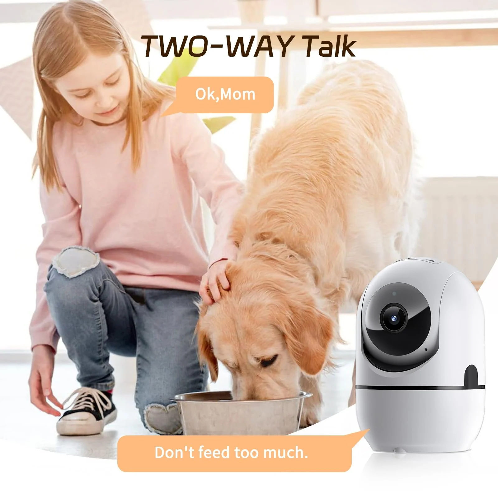 Камера відеоспостереження 5G/2.4G WiFi 360° Baby Monitor Motion Sensor 2-Way Talk Night Vision TF, фото №3