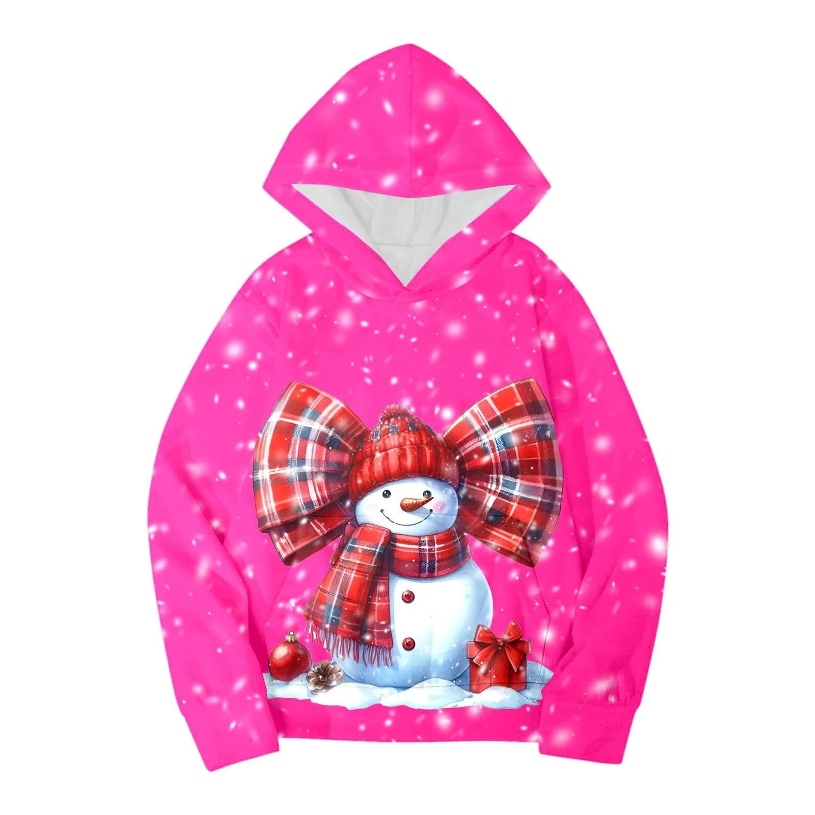 Худи для девочки Зима Осень Рождество Снеговик Длинный рукав Теплая куртка и, фото №2