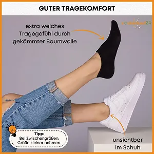 Носки sockenkauf24, 10 пар, для мужчин и женщин, невидимые спортивные носки из дышащего гребенного хлопка с силиконовой накладкой для предотвращения скольжения synthetic.ua - Фото 1