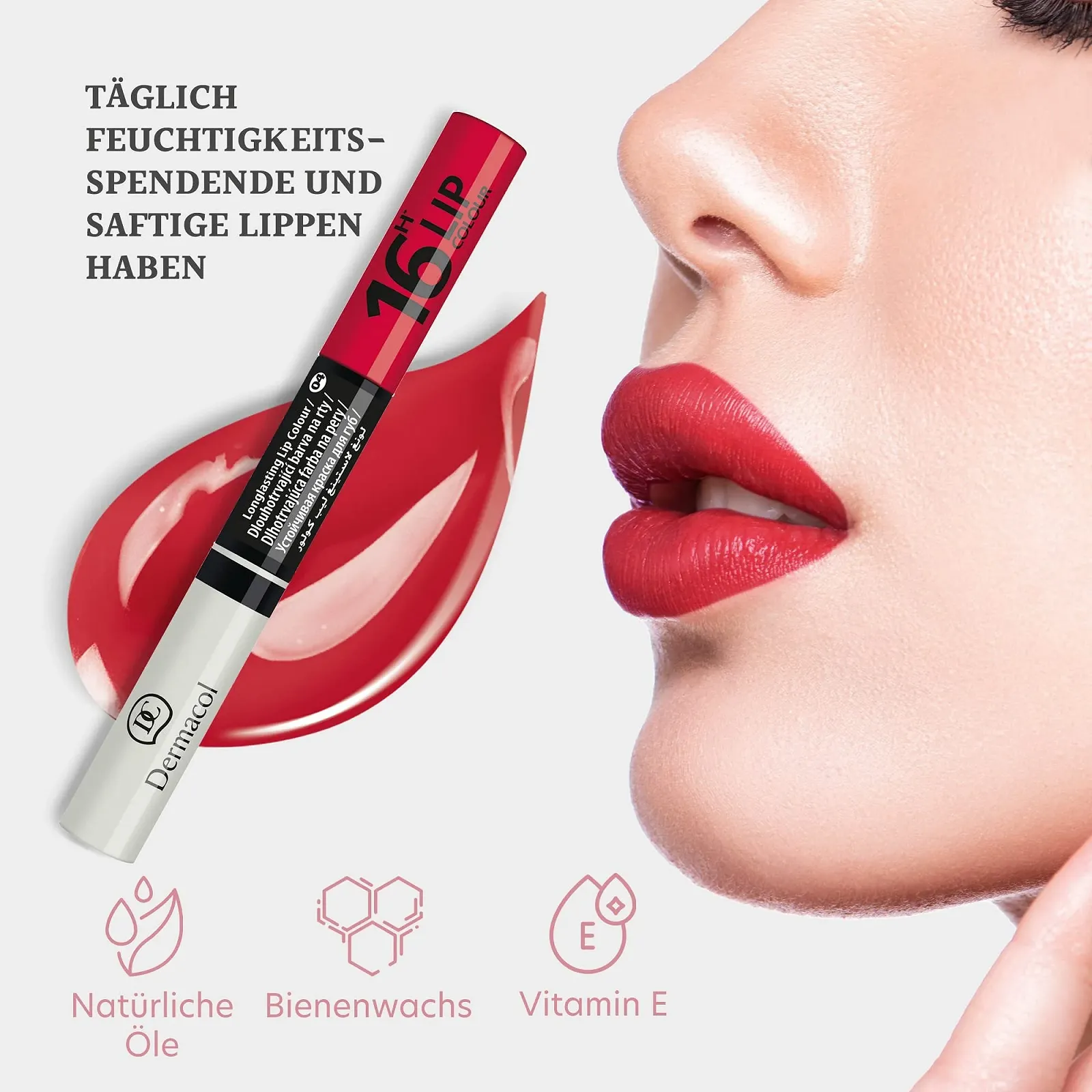Блиск для губ Dermacol 2-в-1 стійкий колір, фото №4