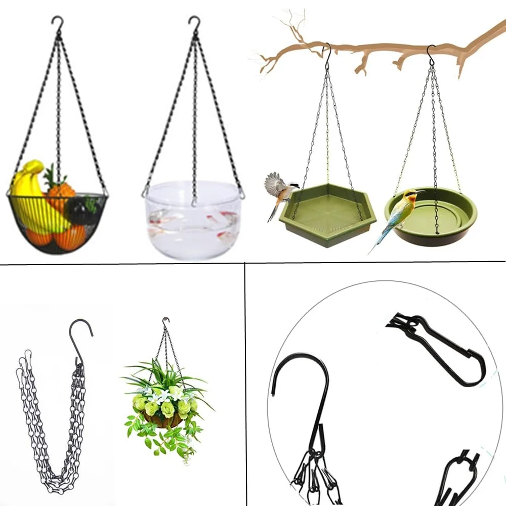 Подвесные металлические цепочки 6 шт. 42 см Черные, фото №2