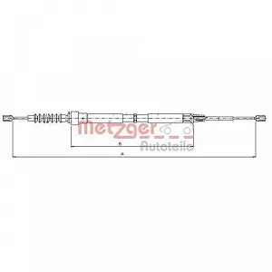 Трос стоянкового гальма METZGER 10.7504 для VAG задній лівий, задній правий synthetic.ua - Фото 1