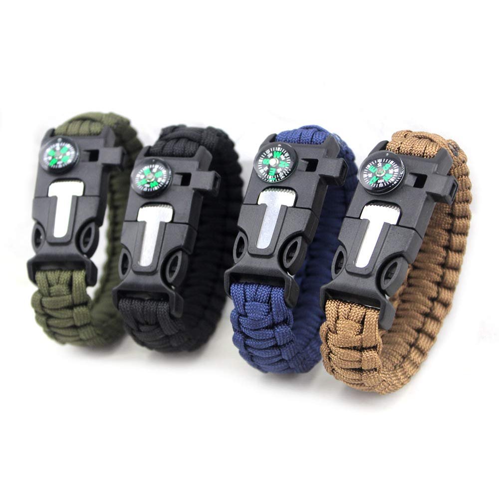 Браслет Paracord YZOTEK 5 в 1 Спортивний з компасом, кремнем, скребком, свистком, фото №6