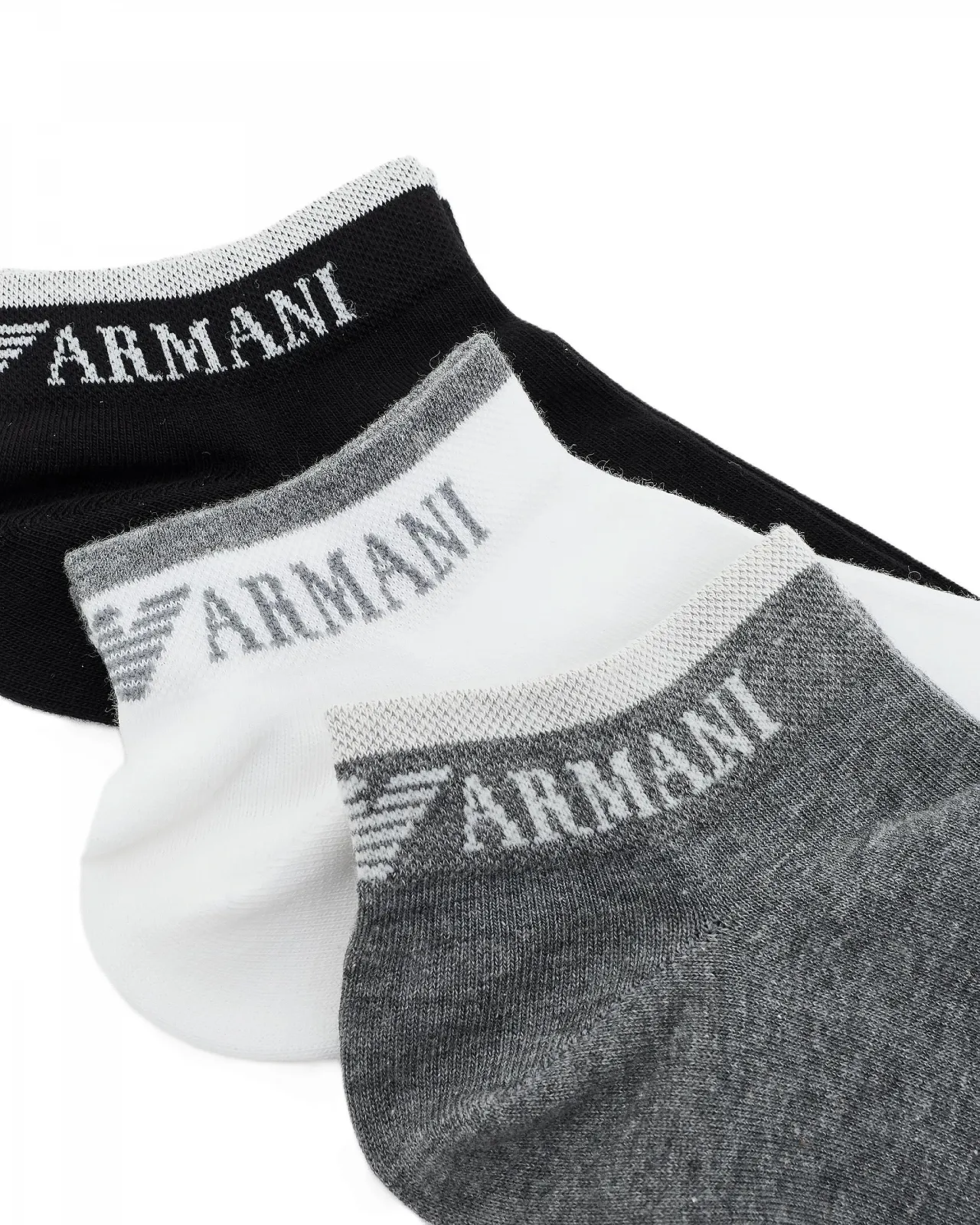 Носки гольфы Emporio Armani Basic Cotton 3-Pack Black One Size, фото №2