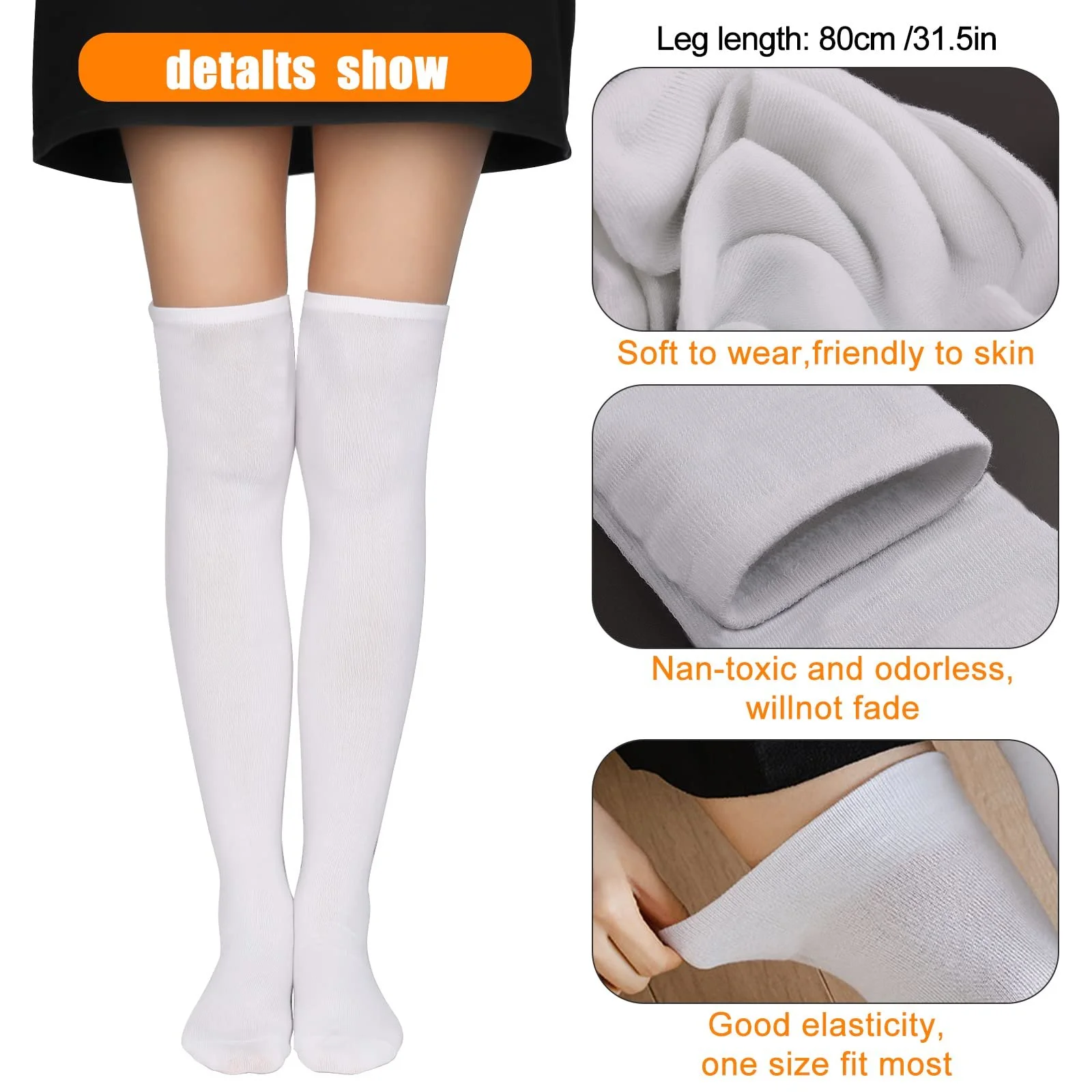 Высокие носки KINBOM, 1 пара, хлопковые мягкие чулки до колена, длинные носки, женские носки выше колена Wednesday Addams для женщин и девочек, для повседневной носки, для костюмов, черные, фото №3 Высокие носки KINBOM, 1 пара, хлопковые мягкие чулки до колена, длинные носки, женские носки выше колена Wednesday Addams для женщин и девочек, для повседневной носки, для костюмов, черные, фото №3