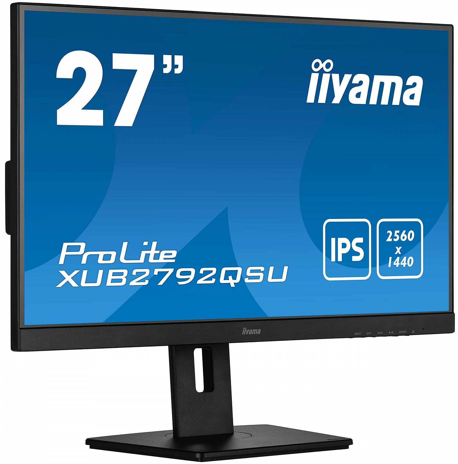 Монітор iiyama Prolite XUB2792QSU-B5 68.5 см 27 дюймів IPS LED WQHD DVI HDMI DP USB 3.0 FreeSync Регулювання Висоти Поворотний Чорний, фото №3