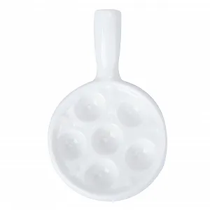 Форма для запікання равликів керамічна на 6 осередків біла з ручками жаростійка - Фото 1