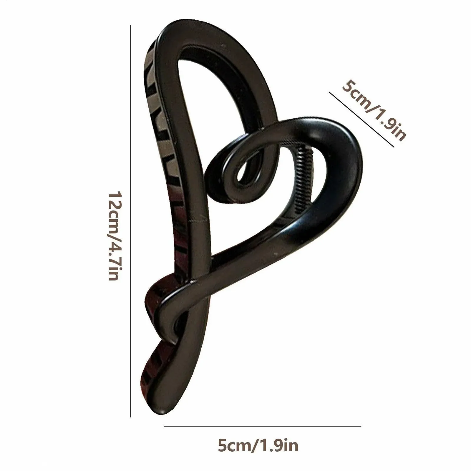 Заколка для волос в форме сердца с коготками Elegant of Love с прочным удержанием, матовая, фото №7