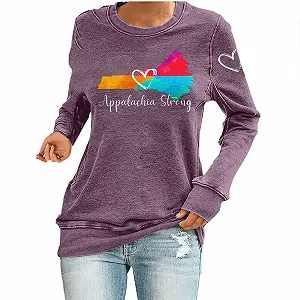 Женский свитшот с круглым вырезом Strong Print с длинными рукавами для мамы - Фото 1